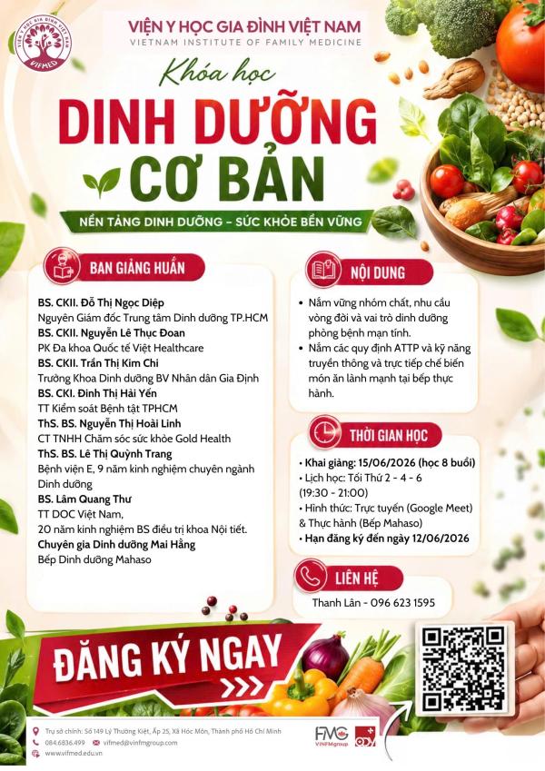 Chiêu sinh lớp dinh dưỡng!